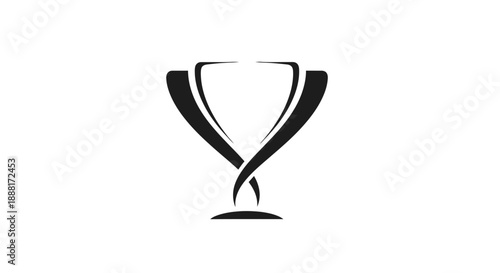 Black and white trophy icon symbolizing achievement and victory.