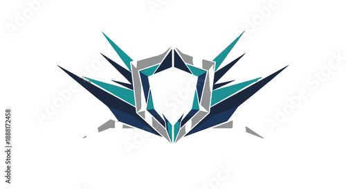 Modern abstract logo design with sharp edges and vibrant colors.