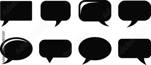 Variety of black speech bubble and chat box icons chat bubble message