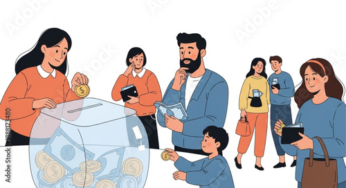 Diverse group of people participating in a lottery drawing event.