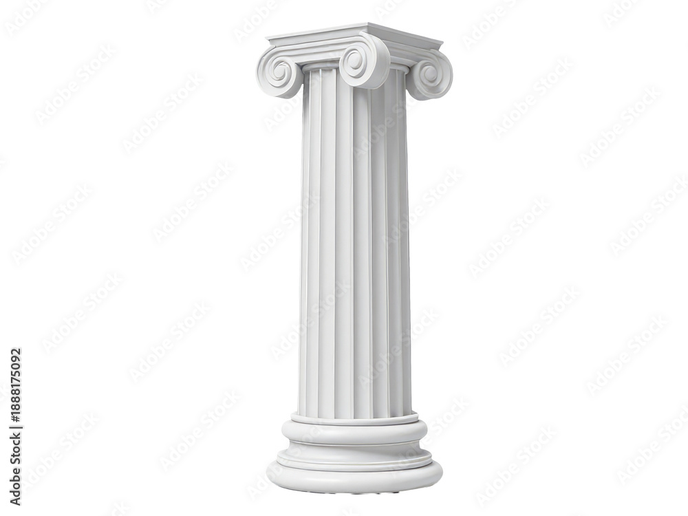 Naklejka premium A single capital letter sits atop a simple white column, ideal for use in educational or inspirational settings