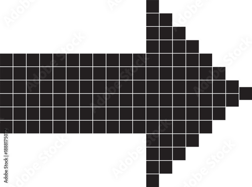 Pixelated Arrow. Dots Arrow icon. Black vector arrow icons. Cursor. Arrows sign. Modern Simple Arrow