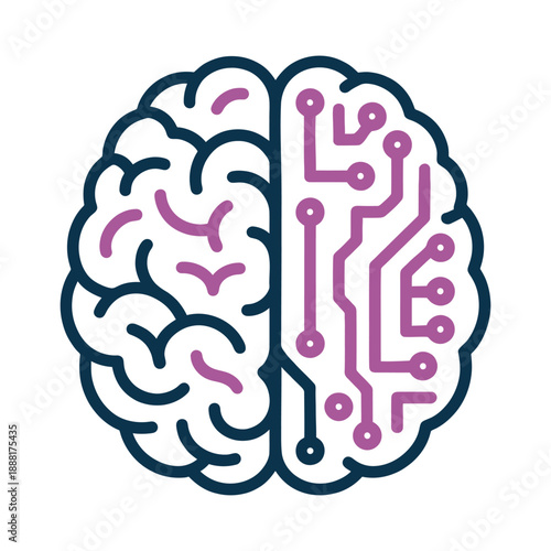 Human brain with ai neural network