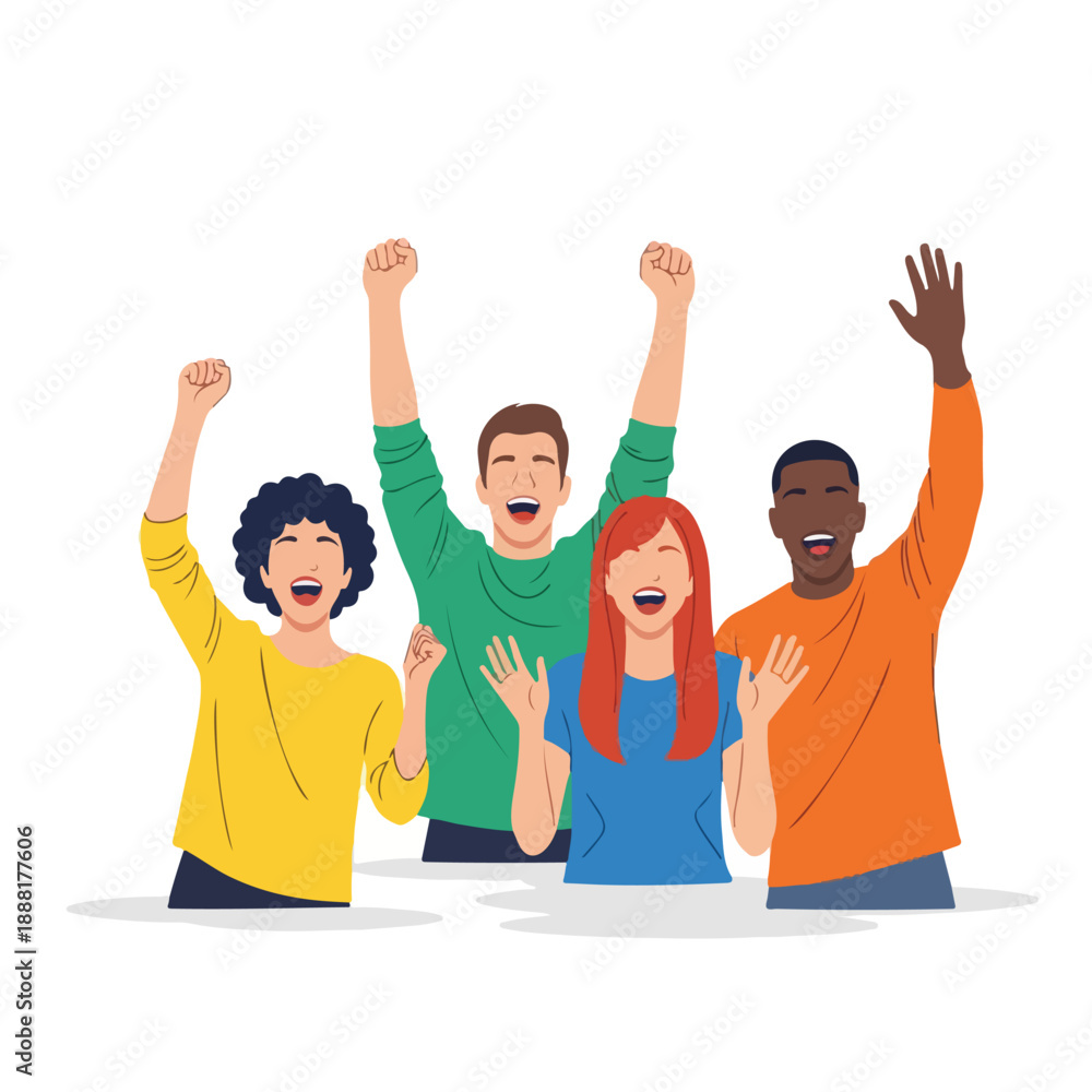 Fototapeta premium Group of Diverse Friends Celebrating Together
