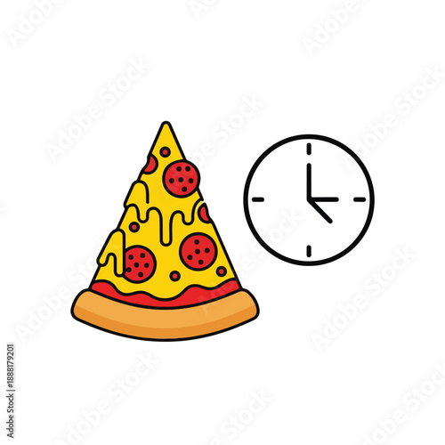 Pizza Slice with Clock