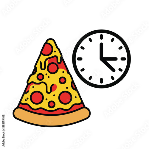 Pizza Slice and Clock