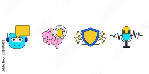 Agentic AI and Autonomous Workflow Automation Icons for Robotic Process Automation Machine Learning Multi Agent Collaboration Intelligent Systems and Future Technology Infrastructure