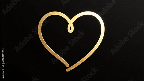 A single golden heart glows softly against deep black, its looping line forming a warm, elegant shape that feels intimate, gentle, and quietly full of emotion.
