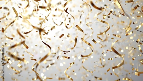 Wallpaper Mural A festive scene with gold confetti and streamers floating in the air, creating a celebratory atmosphere. Torontodigital.ca