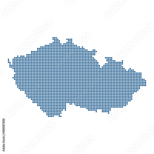  Czech Republic Blue Dotted Vector Map for Global Cybersecurity Research