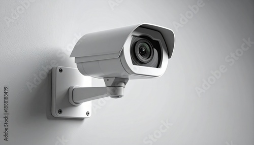 Minimal CCTV Security Camera Isolated on Neutral Background