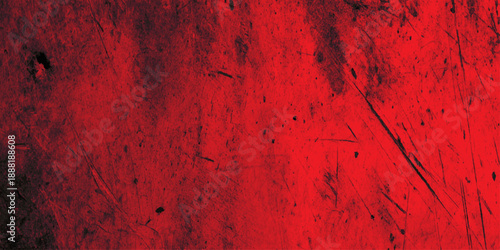 Aged red paint on a grungy wood surface creates a dark vintage texture with a weathered orange pattern, ideal as a dirty material backdrop or artistic wallpaper design