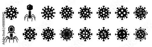 virus icon vector icon set multiple style collection. doctor day silhouette medical symbols for healthcare