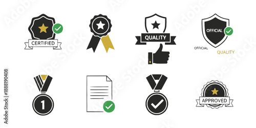 Certified Quality Official Guarantee Badge Icon