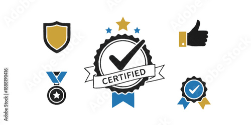 Certified Quality Official Guarantee Badge Icon