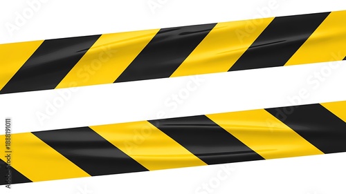 Yellow and Black Warning Stripes Caution Tape - Danger and Construction Zone Barrier