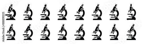 lab microscope vector icon set multiple style collection. doctor day silhouette medical symbols for healthcare
