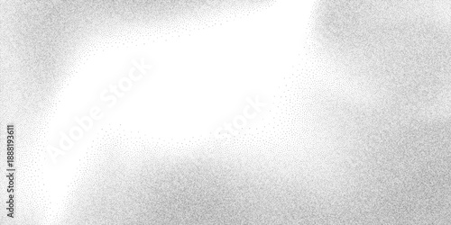 Abstract stipple texture with smooth negative space center, flowing dot density, soft monochrome gradient. Grainy minimal background for modern layouts, vector illustration