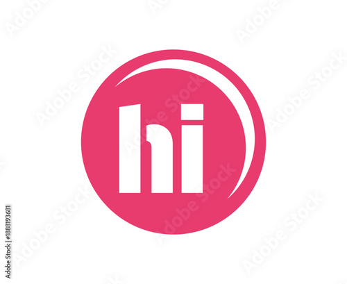 HI sport emblem or team logotype. Ball logo with a combination of Initial letter H and I for balls shop, sports company, training, club badge.