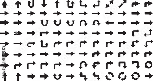 Mega vector collection of way direction arrow signs with road navigation symbols, driving route markers and crossroad location pointers.eps