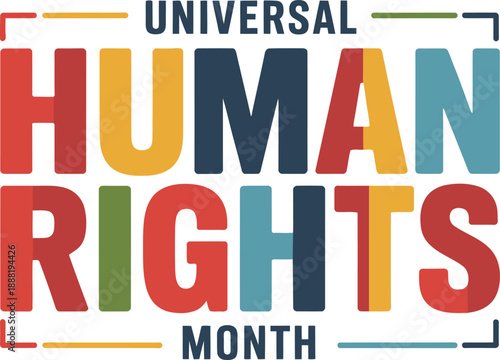 Universal Human Rights Month Colorful Typography Poster Design