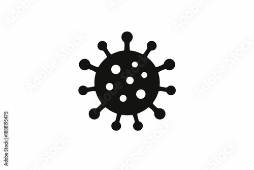 Coronavirus icon vector illustration representing a pathogen or germ causing infectious disease isolated on transparent background, isolated on white background, Vector