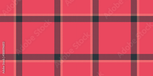 Flooring texture seamless fabric, regular pattern vector background. Worn tartan plaid textile check in red and dark colors.