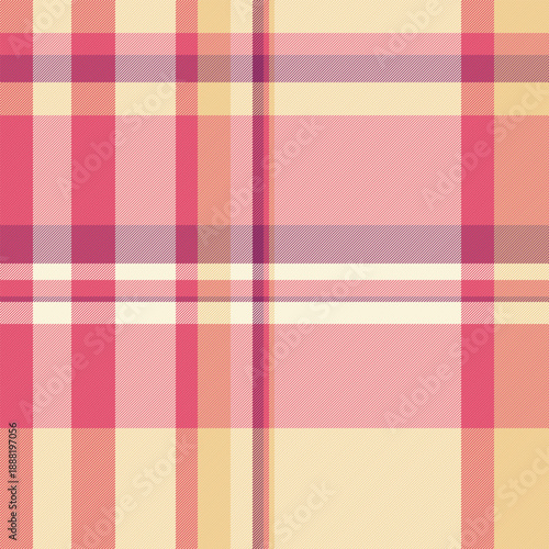 Vertical pattern seamless background, school fabric plaid textile. Covering check vector tartan texture in antique white and amber colors.