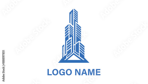 Modern Abstract Skyscraper Building Logo Design