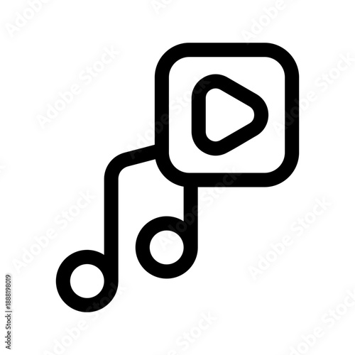 Music Player illustration line icon from big data systems collection
