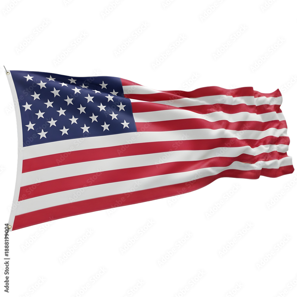 Fototapeta premium Waving american flag on black background
