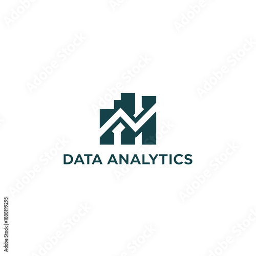 Data Analytics Icon Representing Statistical Trends and Insights in a Modern Graphic Illustration