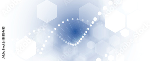 Futuristic DNA visualisation strands, genetic neural web