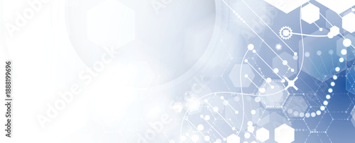 Futuristic DNA visualisation strands, genetic neural web