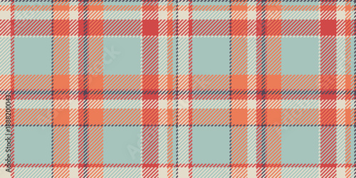 Adorable pattern plaid seamless, french fabric tartan textile. Checking texture check background vector in red and pastel colors.