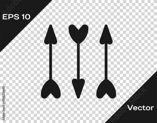 Black Hipster arrows icon isolated on transparent background. Vector