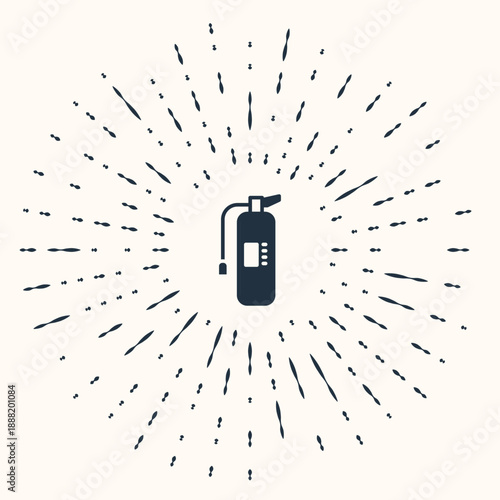 Grey Fire extinguisher icon isolated on beige background. Abstract circle random dots. Vector