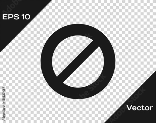 Black Ban icon isolated on transparent background. Stop symbol. Vector