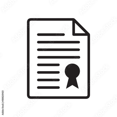 Legal agreement contract line art icon for apps and websites
