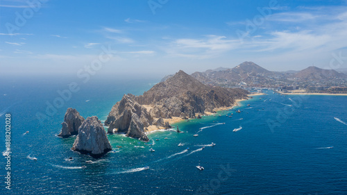 Obraz na plátne Panoramic aerial view of Land’s End at the southern tip of the Baja California Peninsula in Cabo San Lucas, Mexico