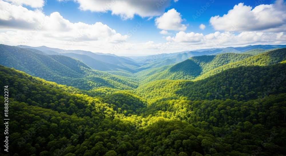 Naklejka premium Vast green mountain valley