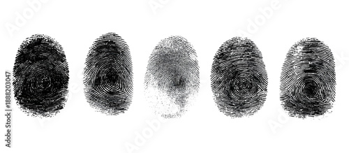 Abstract fingerprint brush ink pattern set isolated background. grunge hand fingerprint mark illustration overlay texture and creative art print.