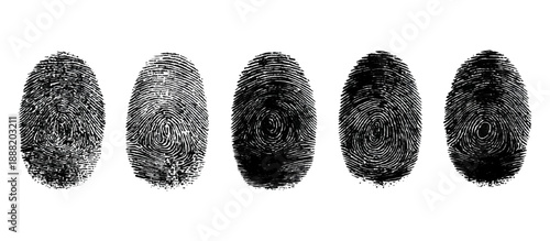 Abstract fingerprint brush ink pattern set isolated background. grunge hand fingerprint mark illustration overlay texture and creative art print.