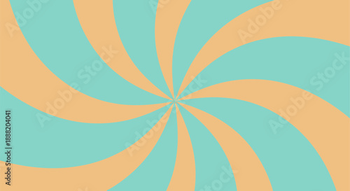Retro spiral pattern with pastel yellow and aqua colors