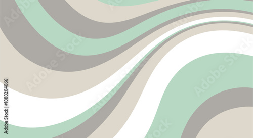 Abstract earthy tones wavy pattern with pastel green and beige curves