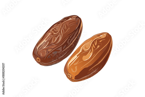 Delicious dates in a bowl with two loose dates