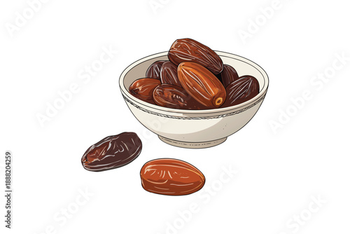 Two dates with shiny brown skin