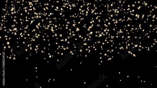 Falling Golden Particles and Luxury Gold Confetti Sparkle Animation, Shimmering Glitter Background Loop, 4K Cinematic Motion Graphics
