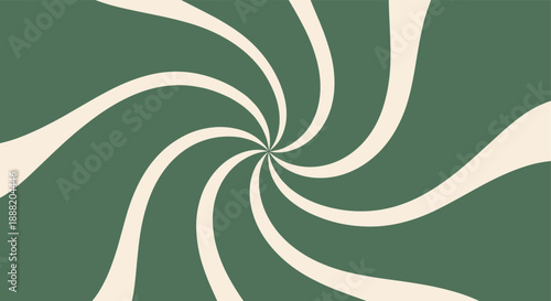 Abstract twisting green and cream swirl pattern