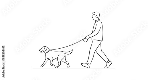person walking dog on leash outdoors representing pet ownership daily exercise and healthy lifestyle for companionship concepts and designs